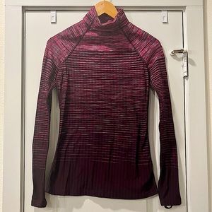 Nike Pro Hyperwarm Ombré Spacedye Burgundy/Pink Turtleneck Top - S